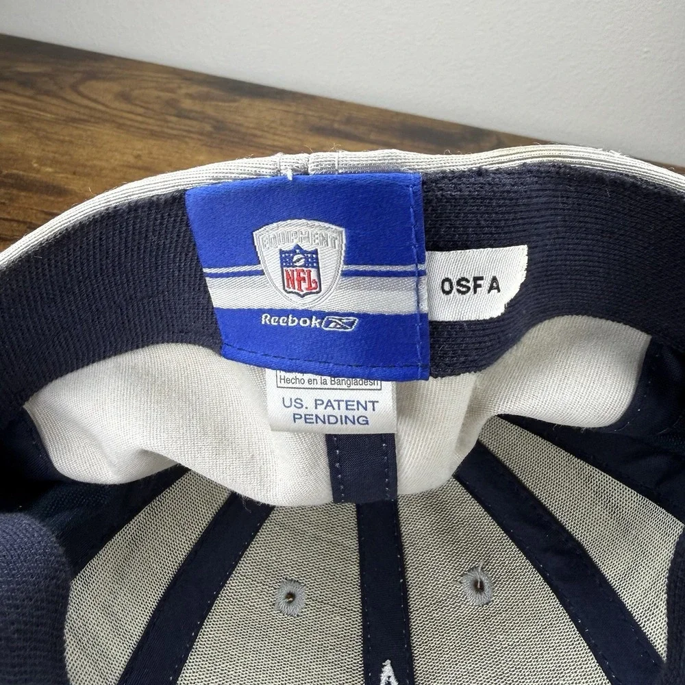 Reebok Dallas Cowboys NFL Equipment Hat Cap OSFA Stretch Fit Blue Gray